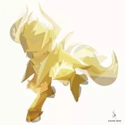 Size: 3827x3827 | Tagged: anime, applejack, artist:zidanemina, crossover, derpibooru import, female, fractured, gold cloth, safe, saint seiya, signature, simple background, solo, taurus, white background