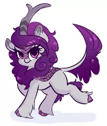 Size: 500x591 | Tagged: safe, artist:wickedsilly, derpibooru import, oc, oc:wicked silly, unofficial characters only, kirin, sounds of silence, cloven hooves, colored hooves, eyelashes, female, kirinified, looking at you, ponysona, simple background, smiling, solo, species swap, white background