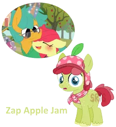 Size: 422x462 | Tagged: safe, artist:superrosey16, derpibooru import, apple bloom, snails, oc, oc:zap apple jam, pony, colt, female, freckles, hat, magic, male, offspring, parent:apple bloom, parent:snails, parents:snailbloom, shipping, simple background, snailbloom, straight, transparent background, unshorn fetlocks