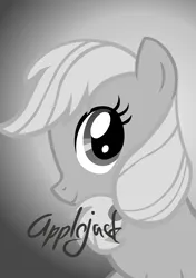 Size: 5000x7100 | Tagged: absurd resolution, applejack, artist:dzejpi, autograph, black and white, bust, derpibooru import, grayscale, monochrome, photo, portrait, poster, safe, solo, vector