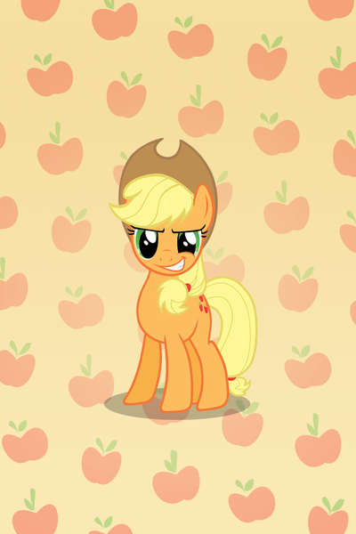 Size: 640x960 | Tagged: safe, artist:bronyvectors, artist:grendo11, artist:orschmann, artist:t-dijk, derpibooru import, applejack, pony, apple, female, food, iphone wallpaper, mare, phone wallpaper, smiling, smirk, solo, vector, wallpaper