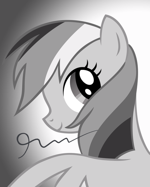 Size: 2400x3000 | Tagged: alternate version, artist:t-dijk, autograph, black and white, bust, derpibooru import, grayscale, monochrome, photo, portrait, poster, rainbow dash, safe, solo, the mysterious mare do well, vector