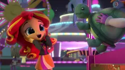 Size: 1920x1080 | Tagged: safe, derpibooru import, official, sunset shimmer, tank, equestria girls, cute, doll, equestria girls minis, fangirling, fun at the theme park, shimmerbetes, theme park, toy, youtube link