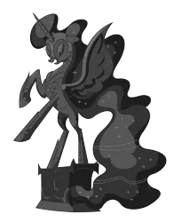 Size: 2139x2722 | Tagged: safe, artist:breadking, derpibooru import, nightmare moon, pony, simple background, solo, statue, transparent background, vector