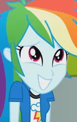 Size: 524x826 | Tagged: safe, derpibooru import, screencap, rainbow dash, eqg summertime shorts, equestria girls, subs rock, cropped, solo