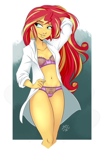 Size: 1800x2600 | Tagged: questionable, artist:ponut_joe, artist:ponut_joe edit, derpibooru import, edit, sunset shimmer, equestria girls, adorasexy, bedroom eyes, belly button, bra, breasts, cameltoe, clothes, cute, delicious flat chest, female, lacy underwear, nipples, nudity, open clothes, open shirt, panties, pink underwear, pubic hair, see-through, sexy, shimmerbetes, smiling, smirk, solo, solo female, stupid sexy sunset shimmer, sunflat shimmer, underwear