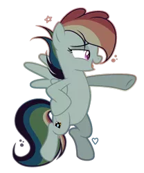 Size: 1024x1233 | Tagged: safe, artist:mintoria, derpibooru import, oc, oc:rainbow flash, pegasus, pony, base used, female, mare, multicolored hair, not rainbow dash, offspring, parent:quibble pants, parent:rainbow dash, parents:quibbledash, rainbow hair, simple background, solo, transparent background