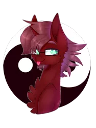 Size: 1324x1757 | Tagged: safe, artist:honeybbear, derpibooru import, oc, unofficial characters only, pony, unicorn, bust, glasses, male, portrait, simple background, solo, stallion, tongue out, transparent background, yin-yang