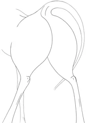 Size: 1933x2691 | Tagged: artist:hermaeus xerxes, butt, butt only, derpibooru import, leonine tail, lineart, plot, simple background, suggestive, wip