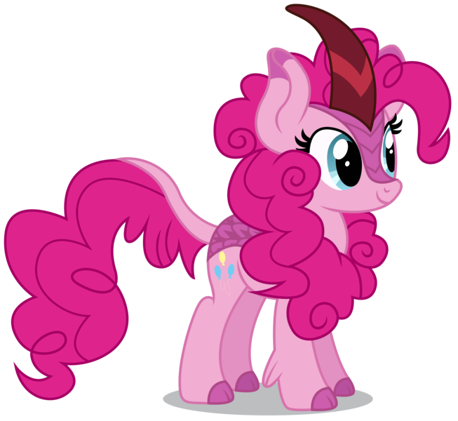 Size: 5563x5112 | Tagged: safe, artist:dragonchaser123, derpibooru import, pinkie pie, kirin, sounds of silence, absurd resolution, cloven hooves, cute, diapinkes, female, kirinified, leonine tail, mare, simple background, smiling, solo, species swap, standing, transparent background, vector