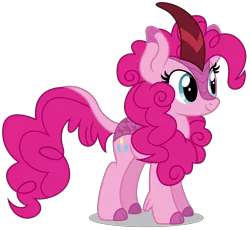Size: 5563x5112 | Tagged: safe, artist:dragonchaser123, derpibooru import, pinkie pie, kirin, sounds of silence, absurd resolution, cloven hooves, cute, diapinkes, female, kirinified, leonine tail, mare, simple background, smiling, solo, species swap, standing, transparent background, vector