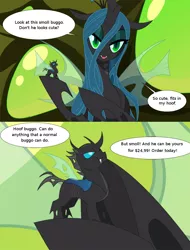 Size: 850x1117 | Tagged: artist:tarajenkins, changeling, commercial, cupidite, cuteling, derpibooru import, edit, queen chrysalis, safe, small pony, smolpone