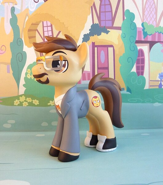 Size: 751x850 | Tagged: safe, artist:krowzivitch, artist:nanook123, derpibooru import, ponified, pony, clothes, figure, glasses, male, solo, stallion, suit, tony stark