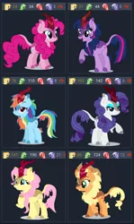 Size: 690x1160 | Tagged: safe, artist:dragonchaser123, derpibooru import, applejack, fluttershy, pinkie pie, rainbow dash, rarity, twilight sparkle, kirin, derpibooru, sounds of silence, applekirin, cloven hooves, cowboy hat, cute, dashabetes, diapinkes, female, freckles, grin, hair tie, hat, jackabetes, juxtaposition, kirin fluttershy, kirinified, leonine tail, lidded eyes, looking at you, mane six, mare, meta, open mouth, pointing at self, raised hoof, raribetes, shyabetes, simple background, smiling, species swap, standing, stetson, twiabetes