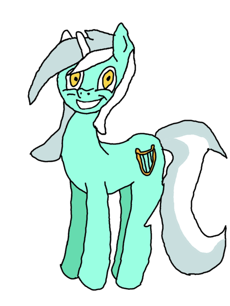 Size: 1944x2592 | Tagged: safe, artist:balticpagan, derpibooru import, lyra heartstrings, pony, unicorn, digital art, female, looking at you, mare, simple background, smiling, solo, white background