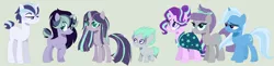 Size: 1873x455 | Tagged: safe, artist:crystalllight, derpibooru import, maud pie, starlight glimmer, trixie, family, female, lesbian, magical lesbian spawn, mauxie, offspring, parent:maud pie, parent:starlight glimmer, parent:trixie, parents:mauxie, parents:starmaud, parents:starmauxie, parents:startrix, polyamory, shipping, starmaud, starmauxie, startrix