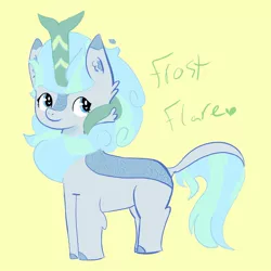 Size: 1024x1024 | Tagged: artist:kitty0606, cloven hooves, derpibooru import, female, heart, kirin, kirin oc, mare, oc, oc:frost flare, safe, simple background, solo, sounds of silence, unofficial characters only