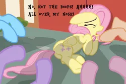 Size: 974x650 | Tagged: safe, derpibooru import, edit, edited screencap, screencap, applejack, fluttershy, pinkie pie, rainbow dash, twilight sparkle, pegasus, pony, fame and misfortune, abuse, adorable distress, betrayal, boop, cute, dialogue, eyes closed, flutterbuse, hooves, imminent boop, meme, non-consensual booping, not the bees, oh the humanity, scared, solo focus, text