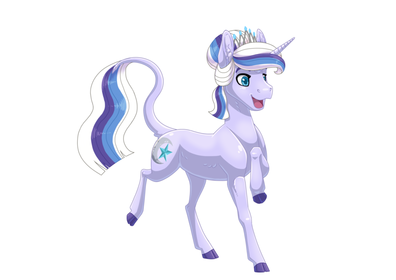 Size: 3508x2480 | Tagged: safe, artist:jackiebloom, derpibooru import, oc, oc:silver crescent, pony, unicorn, crown, female, jewelry, magical lesbian spawn, mare, offspring, parent:rarity, parent:twilight sparkle, parents:rarilight, regalia, simple background, solo, transparent background