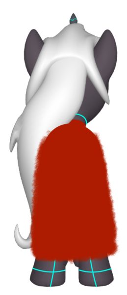 Size: 1424x3301 | Tagged: safe, alternate version, artist:liolu, derpibooru import, oc, ponified, pony, 3d, 3d model, behind, blue eyes, cape, clothes, furi, grey skin, horn, male, png, rider, simple background, the stranger, transparent background, white hair