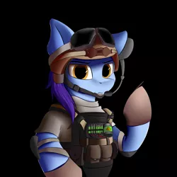 Size: 2500x2500 | Tagged: artist:lunar froxy, crossover, derpibooru import, lesion, male, oc, oc:deli, rainbow six siege, safe, solo, stallion, unofficial characters only