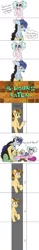 Size: 614x3929 | Tagged: artist:pastel-charms, comic, derpibooru import, draconequus, female, filly, hybrid, interspecies offspring, male, nope, oc, oc:carmel bell, oc:low-key paradox, oc:twinkle star, offspring, parent:cheese sandwich, parent:discord, parent:fluttershy, parent:pinkie pie, parents:cheesepie, parents:discoshy, puppy dog eyes, safe, tea party