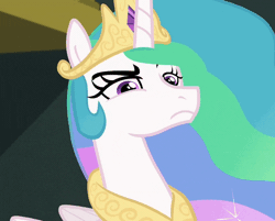 Size: 698x562 | Tagged: safe, derpibooru import, screencap, princess celestia, alicorn, pony, equestria girls, equestria girls series, forgotten friendship, animated, cropped, cute, cutelestia, female, gif, giggling, jewelry, laughing, laughingmares.jpg, mare, playful, raised eyebrow, sillestia, silly, solo