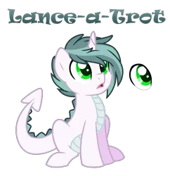 Size: 830x859 | Tagged: safe, artist:andy-hazards, derpibooru import, oc, oc:lance-a-trot, dracony, dragon, hybrid, pony, base used, interspecies offspring, male, offspring, parent:rarity, parent:spike, parents:sparity, simple background, solo, transparent background