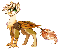 Size: 350x284 | Tagged: safe, artist:woonborg, derpibooru import, oc, oc:ember burd, unofficial characters only, gryphon, animated, blinking, eared griffon, gif, griffon oc, pixel art, simple background, solo, transparent background