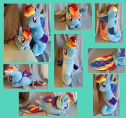 Size: 500x469 | Tagged: artist:emilou1985, derpibooru import, duo, female, irl, photo, plushie, rainbow dash, safe, seaponidox, seaponified, seapony (g4), seapony rainbow dash, self ponidox, species swap