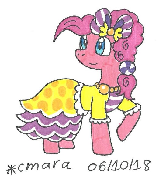 Size: 711x816 | Tagged: artist:cmara, derpibooru import, pinkie pie, safe, solo, traditional art