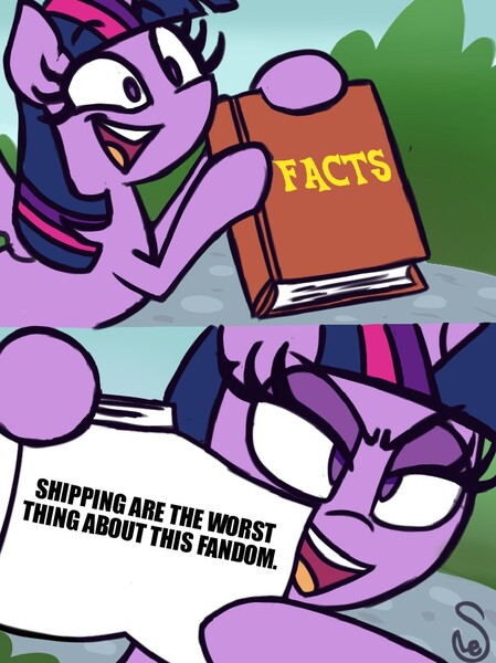 Size: 760x1015 | Tagged: safe, artist:quarium edits, derpibooru import, twilight sparkle, alicorn, drama, drama bait, engrish, exploitable meme, grammar error, image macro, meme, op is trying too hard, shipping, they took the bait, twilight's fact book, twilight sparkle (alicorn)