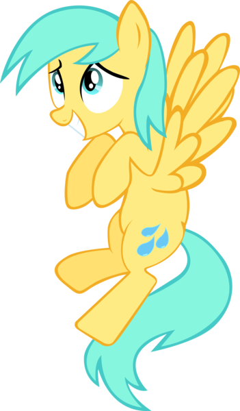 Size: 4098x7001 | Tagged: safe, artist:mowza2k2, derpibooru import, sunshower raindrops, pegasus, pony, feeling pinkie keen, absurd resolution, background pony, female, flying, mare, sheepish grin, simple background, solo, transparent background, vector