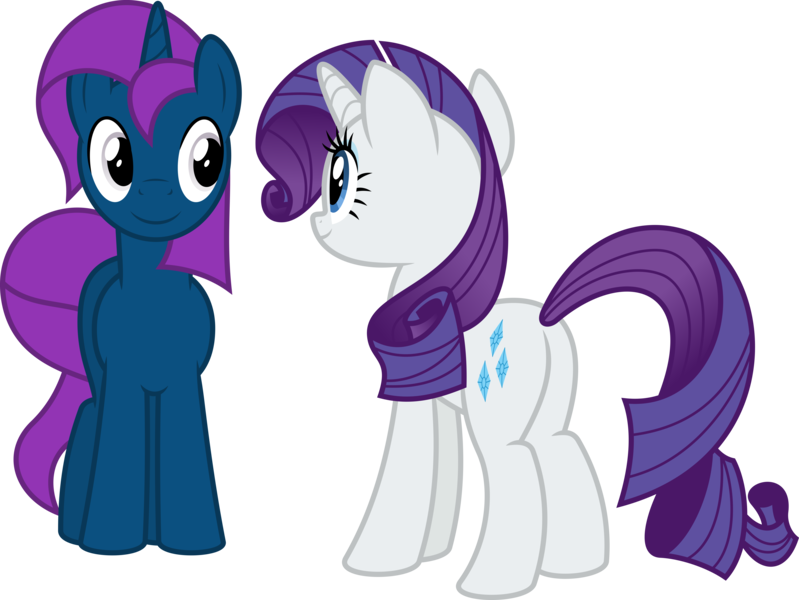 Size: 8525x6400 | Tagged: safe, artist:parclytaxel, derpibooru import, rarity, oc, oc:thunder glade, pony, unicorn, .svg available, absurd resolution, alternate hairstyle, butt, commission, female, makeover, male, mare, plot, simple background, stallion, transparent background, vector