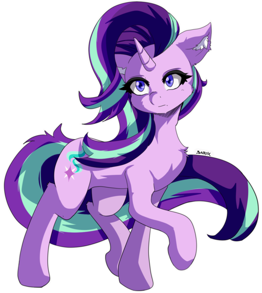 Size: 1080x1210 | Tagged: safe, artist:alesarox, derpibooru import, starlight glimmer, pony, unicorn, cutie mark, female, floppy ears, lifted leg, looking at you, mare, simple background, solo, transparent background