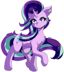 Size: 1080x1210 | Tagged: safe, artist:alesarox, derpibooru import, starlight glimmer, pony, unicorn, cutie mark, female, floppy ears, lifted leg, looking at you, mare, simple background, solo, transparent background