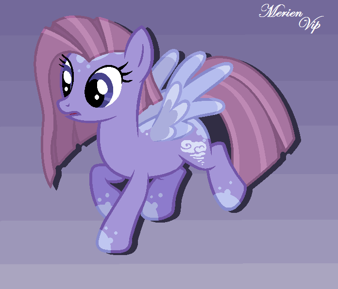 Size: 696x596 | Tagged: safe, artist:merienvip, derpibooru import, oc, oc:cloudy vortex, pegasus, pony, female, mare, solo, striped background