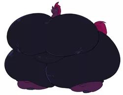 Size: 1280x981 | Tagged: suggestive, artist:saintdraconis, color edit, derpibooru import, edit, tempest shadow, pony, semi-anthro, unicorn, big breasts, blob, breasts, broken horn, butt, colored, eye scar, fat, female, horn, huge breasts, huge butt, hyper, impossibly large breasts, impossibly large butt, impossibly wide hips, large butt, scar, simple background, smiling, solo, solo female, tempest blubber, white background, wide hips