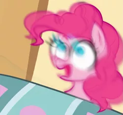 Size: 853x800 | Tagged: safe, artist:colochenni, derpibooru import, pinkie pie, earth pony, pony, /mlp/, 4chan, colored, drawthread, female, funny, mare, meme, motion blur, ponified animal photo, ponified meme, ponk, reaction image, solo
