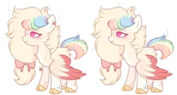 Size: 1024x551 | Tagged: safe, artist:miliito, derpibooru import, oc, unofficial characters only, pegasus, pony, bow, chest fluff, cloven hooves, colored wings, colored wingtips, freckles, hair bow, magical lesbian spawn, offspring, parent:applejack, parent:rainbow dash, parents:appledash, rainbow freckles, simple background, solo, transparent background, wings