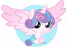 Size: 616x442 | Tagged: safe, derpibooru import, princess flurry heart, alicorn, pony, adorable face, baby, baby pony, bags under eyes, circle, cloth diaper, cute, dawwww, diaper, female, filly, flurrybetes, foal, happy, looking at you, safety pin, sitting, smiling, smiling at you, spread wings, wings