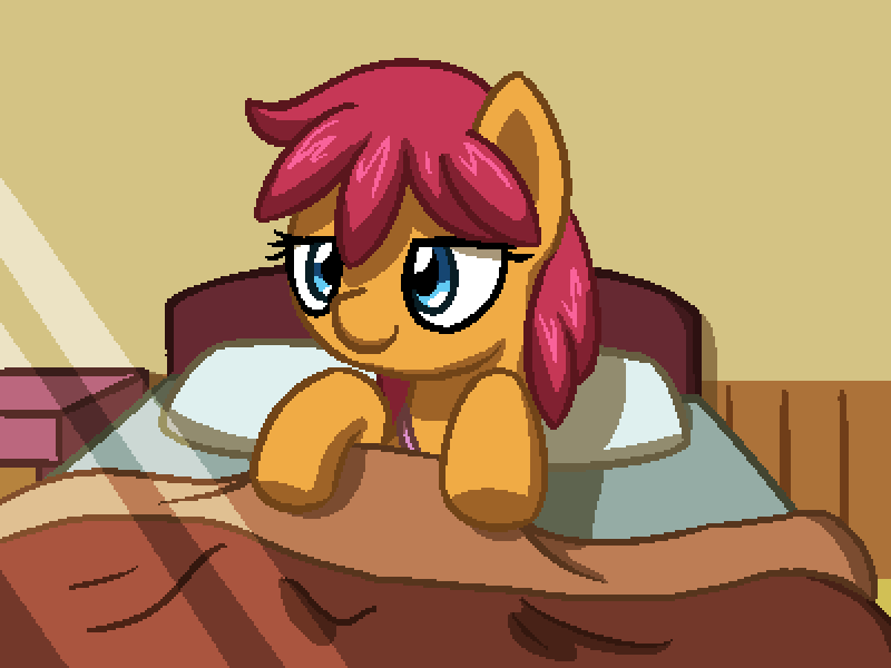 Size: 800x600 | Tagged: safe, artist:rangelost, derpibooru import, oc, oc:trailblazer, unofficial characters only, earth pony, pony, cyoa:d20 pony, bed, colored, crepuscular rays, cyoa, description is relevant, female, indoors, mare, pixel art, solo, story included