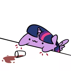 Size: 1080x1080 | Tagged: safe, artist:squeaky-belle, derpibooru import, twilight sparkle, twilight sparkle (alicorn), alicorn, pony, :3, bongo cat, chocolate, chocolate milk, cute, everything is ruined, exploitable meme, female, food, meme, milk, pure unfiltered evil, solo, spilled milk, table, twiabetes