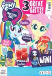 Size: 417x600 | Tagged: safe, derpibooru import, official, fluttershy, rainbow dash, rarity, sunset shimmer, driving miss shimmer, equestria girls, equestria girls series, equestria girls logo, female, geode of empathy, geode of super speed, magazine, magazine cover, magical geodes, merchandise, smiling