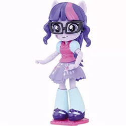 Size: 960x960 | Tagged: safe, derpibooru import, sci-twi, twilight sparkle, equestria girls, clothes, cutie mark, doll, equestria girls minis, female, glasses, mary janes, my little pony, ponytail, shoes, skirt, smiling, socks, toy