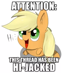 Size: 650x700 | Tagged: safe, artist:llhopell, derpibooru import, applejack, caption, chibi, cute, ear fluff, image macro, jackabetes, meme, pun, simple background, solo, text, white background