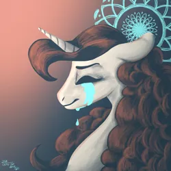 Size: 1024x1024 | Tagged: safe, artist:laps-sp, derpibooru import, oc, pony, unicorn, bust, crying, female, mare, portrait, solo