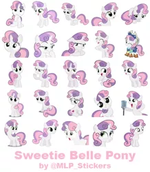 Size: 364x418 | Tagged: safe, artist:mlpcreativelab, derpibooru import, sweetie belle, pony, simple background, telegram sticker, white background