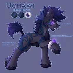 Size: 1275x1280 | Tagged: adopted, artist:fkk, artist:greisen, collaboration, derpibooru import, glow, glowing eyes, male, oc, oc:uchawi, reference, reference sheet, safe, solo, stallion, unofficial characters only