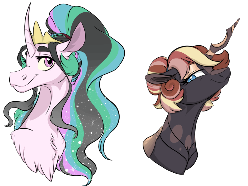 Size: 2732x2048 | Tagged: artist:ask-y, bust, changepony, derpibooru import, female, hybrid, interspecies offspring, magical lesbian spawn, magical threesome spawn, mare, multiple parents, oc, oc:mio dolce elegia, oc:polyphony, offspring, parent:discord, parent:princess cadance, parent:princess celestia, parent:queen chrysalis, parents:chrysarmordance, parents:dislestia, parent:shining armor, portrait, safe, simple background, transparent background, unofficial characters only